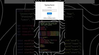 ⌨️ Typing Game using HTML CSS AND JAVASCRIPT htmlcss coding javascript [upl. by Ayhay]