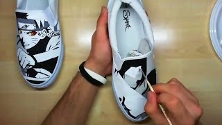 quotNaruto vs Sasukequot Custom Painted Shoes  Simone Manenti [upl. by Aicilef978]