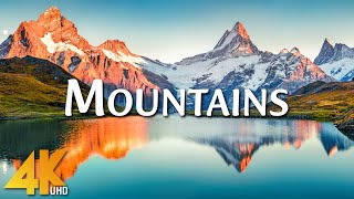 Mountain 4K  Scenic Relaxation Film With Calming Piano Music  4K Video Ultra HD [upl. by Haimrej]