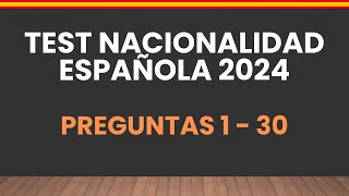 PRUEBAS CCSE 2024 NACIONALIDAD ESPAÑOLA PREGUNTAS 1  30 ⭐ LEGALSPAIN AGENCY [upl. by Tnecniv366]