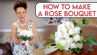 How to Make a Rose Bouquet Floristry Tutorial [upl. by Nevetse]