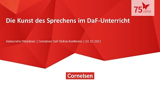 Webinar 1021  EWB  Die Kunst des Sprechens im DaFUnterricht [upl. by Lara441]