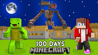 Mikey and JJ Survived 100 Days Of Attack Giant SIREN HEAD in Minecraft  Maizen Minecraft [upl. by Betty]