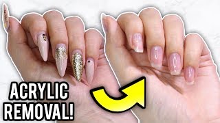 Remove Acrylic Nails At Home Step By Step HowTo Tutorial [upl. by Ennayrb56]