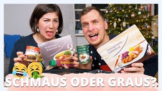 WIR TESTEN LIVE FERTIGGERICHTE FÜR WEIHNACHTEN  Tiefkühl WeihnachtsMenüs und Dosenfleisch  EXTREM [upl. by Eilyac]