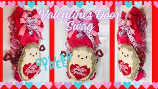 Dollar Tree Valentine’s Day Door Swag DIY ❤️Easy amp Inexpensive Wreath Tutorial 💕Holiday Decor💕 [upl. by Schoof]