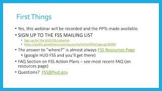 HUD Family Self Sufficiency Office Hour March 14 2023 [upl. by Ahsead]