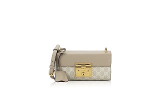 Gucci GG Supreme Padlock Mini Shoulder Bag Beige White [upl. by Enerol275]