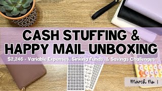 Cash Stuffing 2246  Happy Mail Unboxing  Rollover Savings [upl. by Alejo]