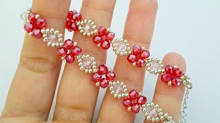 DIY Beaded Crystal Bracelet and Seed Bead Bracelet Tutorial Easy Beading for Beginners [upl. by Annabela453]