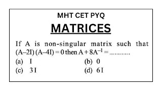 Matrices  Class 12  MHTCET PYQ [upl. by Rahal]