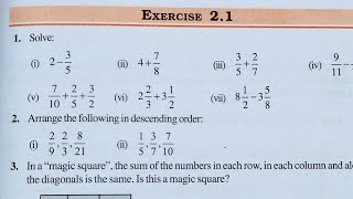 Class 7 Maths Chapter 2 l NCERT EXERCISE21 l Fraction and Decimal l CBSE Board l Solution l 7th [upl. by Annahael]