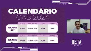 Divulgado o calendário da OAB em 2024 confira as datas das provas e de publicação dos editais [upl. by Bary306]