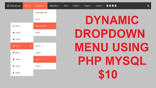 how to make dynamic drop down menu in php mysql [upl. by Airdnola]