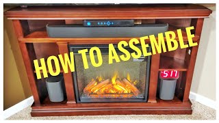 HOW TO PUT TOGETHER Real Flame Churchill 51 inch Corner TV Stand with Fireplace REAL FLAME INSERT [upl. by Oniluap204]