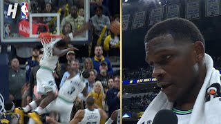 Anthony Edwards hit his head on the backboard on gamesaving block vs Pacers [upl. by Maggs]