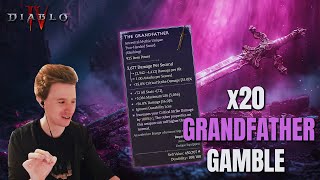 x20 Grandfather Mythic Gamble on the PTR Season 5 Diablo 4 [upl. by Soble]