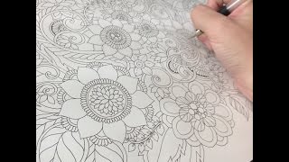 Highspeed Floral Drawing for Coloriage Book 1 [upl. by Ching748]