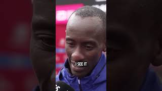 Kelvin Kiptum breaking the world marathon world record in Chicago [upl. by Lewes439]