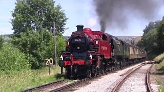 LMS Ivatt Class 2MT Tank No41241 amp SR West Country Class No34092 City of Wells at Keighley [upl. by Urina]