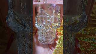 Glass Skull Cup walmart glass cocacola cup skull calabera halloween rednails [upl. by Mahseh]