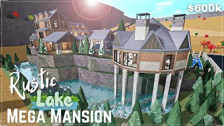 Bloxburg  Rustic Lake Mega Mansion  Build Part 14 Roblox [upl. by Clarey]