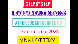 How to apply dv Lottery 2026 How to fill the form correctly to win dv Lottery 2026 [upl. by Egni]