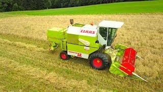 Gerste dreschen 2018 am Hang mit Claas Dominator 58s [upl. by Nibla]