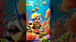 Cute duck try enjoy scuba diving water activists  CUTE DUCK  AI  CUTE CAT  PUPPY  shorts [upl. by Nitsua135]