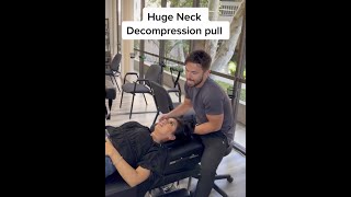 MASSIVE NECK PULL at the chiropractor shorts cracks [upl. by Yelrebmik967]