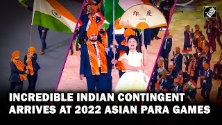 Largest Indian squad arrives at the 2022 Asian Para Games in Hangzhou [upl. by Farica]