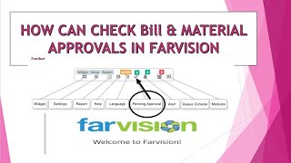 How Can Check Bill amp Material Approval in FARVISION ERP  Construction Civil Engineer Software [upl. by Gault]