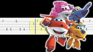 Super Wings Theme Song Easy Ukulele Tabs Tutorial [upl. by Ahsap165]