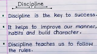 10 Lines On Discipline In English ll Discipline Motivation ll [upl. by Annail]