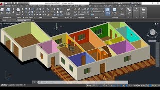 Autocad 3d house design  Part 2 2D plan to 3D conversion 2019 [upl. by Jar51]