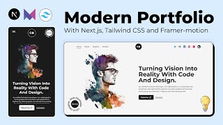 How to Create a Stunning Portfolio Website with Nextjs Tailwind CSS and Framermotion🌟 [upl. by Treulich589]