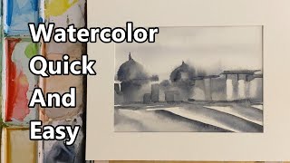 How To Paint A Watercolor Landscape Watercolor Painting For Beginners Watercolor Quick And Easy [upl. by Emelia]