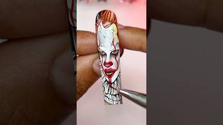 This PENNYWISE Nail art will shock YOU 😱🎪🤡 pennywise halloweennails nails [upl. by Darya457]