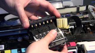 HP Photosmart C5180  Disassembly amp Head Cleaning [upl. by Merrily]