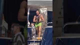 Conor gets off the yacht to give some of his beers mcgregor yatch beers [upl. by Desi6]