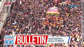 Traslacion ng itim na Nazareno nasa bahagi na ng Arlegui street  GMA Integrated News Bulletin [upl. by Zuckerman]