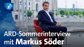 ARDSommerinterview mit Markus Söder CSU [upl. by Tterrej]