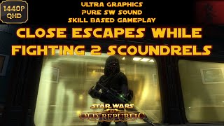 Close escapes vs 2 scoundrels  Concealment Operative  SWTOR PvP 73 [upl. by Eillac]