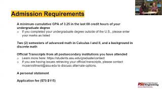 Arizona State University Master of Computer Science Admissions Webinar [upl. by Marcelo]