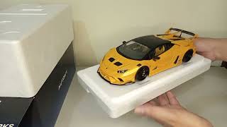 LB Silhouette Works Lamborghini Huracan GT Yellow by Autoart 118 unboxing [upl. by Pritchard698]