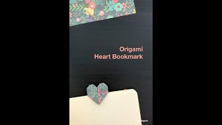 How to fold Origami Heart Bookmark Fumiaki Shingu Shorts [upl. by Jandel599]