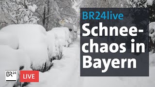 Schneechaos in Bayern Zug und Flugverkehr in München eingestellt  BR24live [upl. by Nahtanoy165]