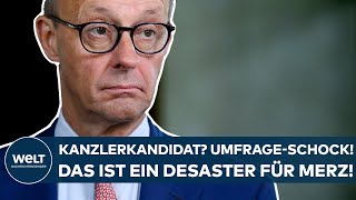 FRIEDRICH MERZ Kanzlerkandidat UmfrageSchock Dieses Ergebnis ist ein Desaster für den CDUChef [upl. by Woolley]