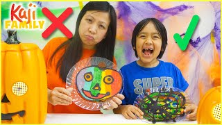 Halloween Pancake Art Challenge Spin the Mystery Wheel Ryan vs Mommy [upl. by Nemzzaj]