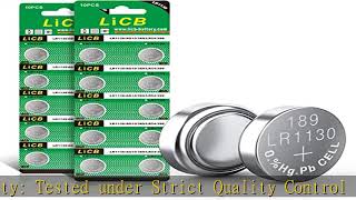 LiCB 20 Pack LR1130 AG10 Battery 15V LongLasting Alkaline Button Cell Batteries [upl. by Lihp633]